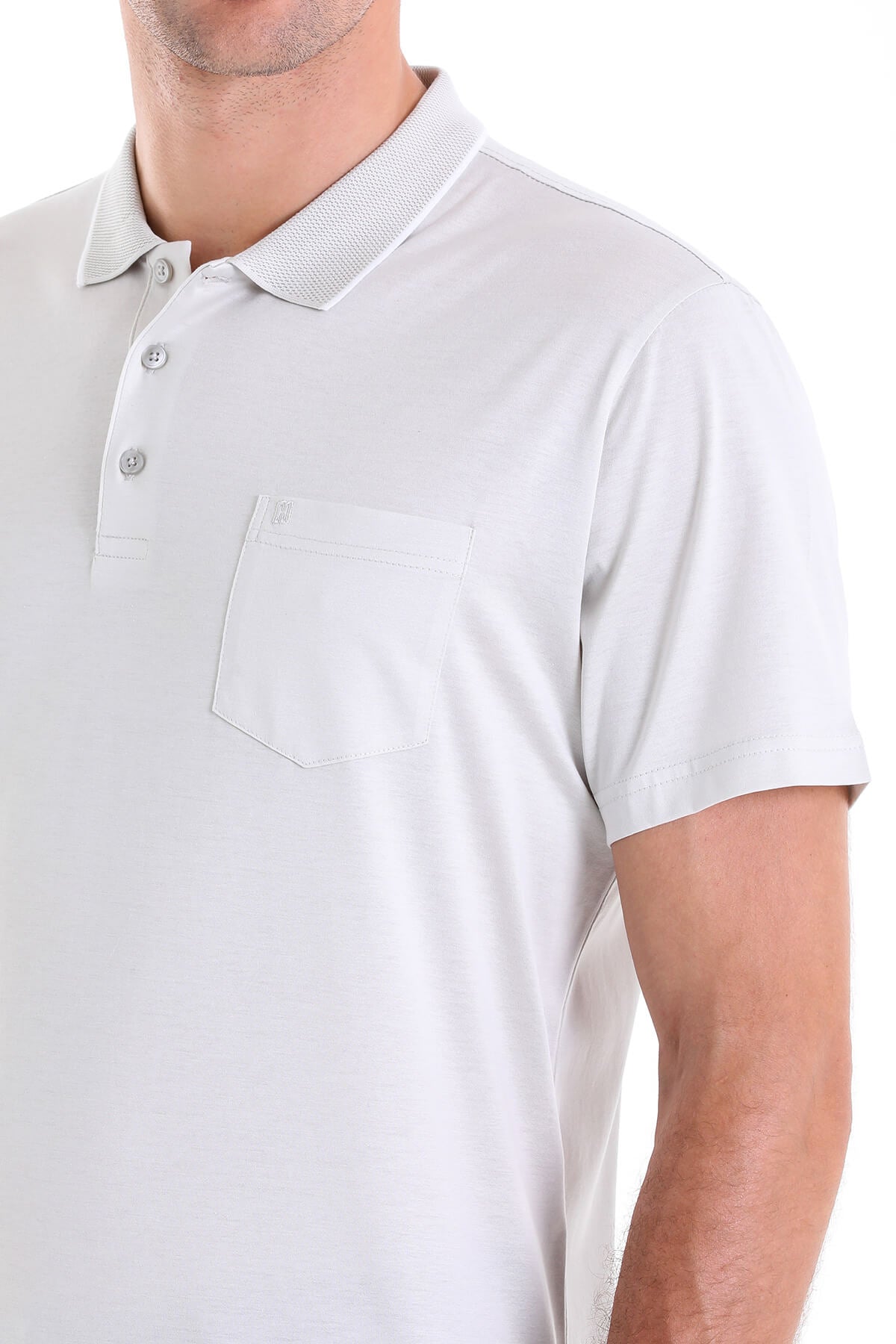 Regular Fit Bone Basic Cotton Polo T-Shirt - SAYKI