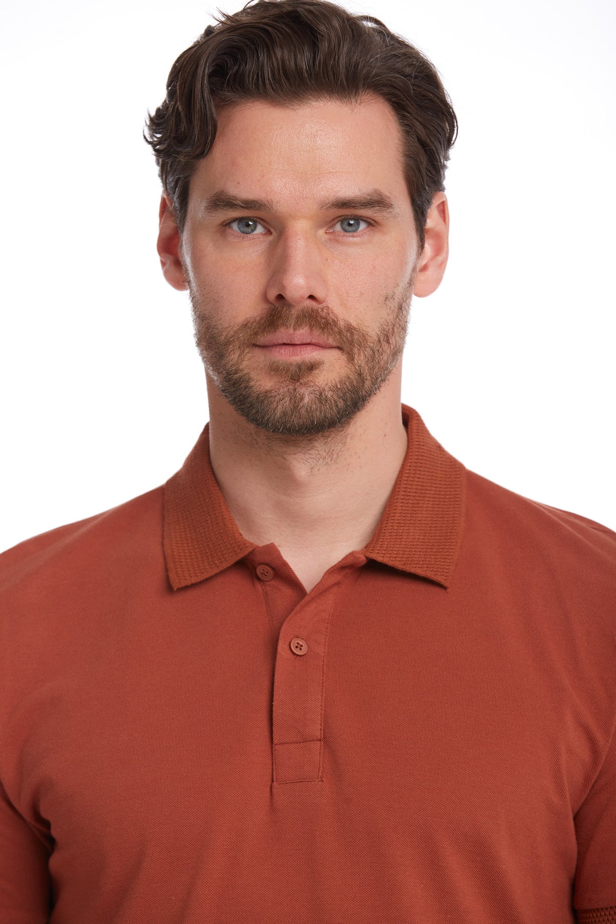 Regular Fit Cinnamon Basic Cotton Polo T-Shirt - SAYKI