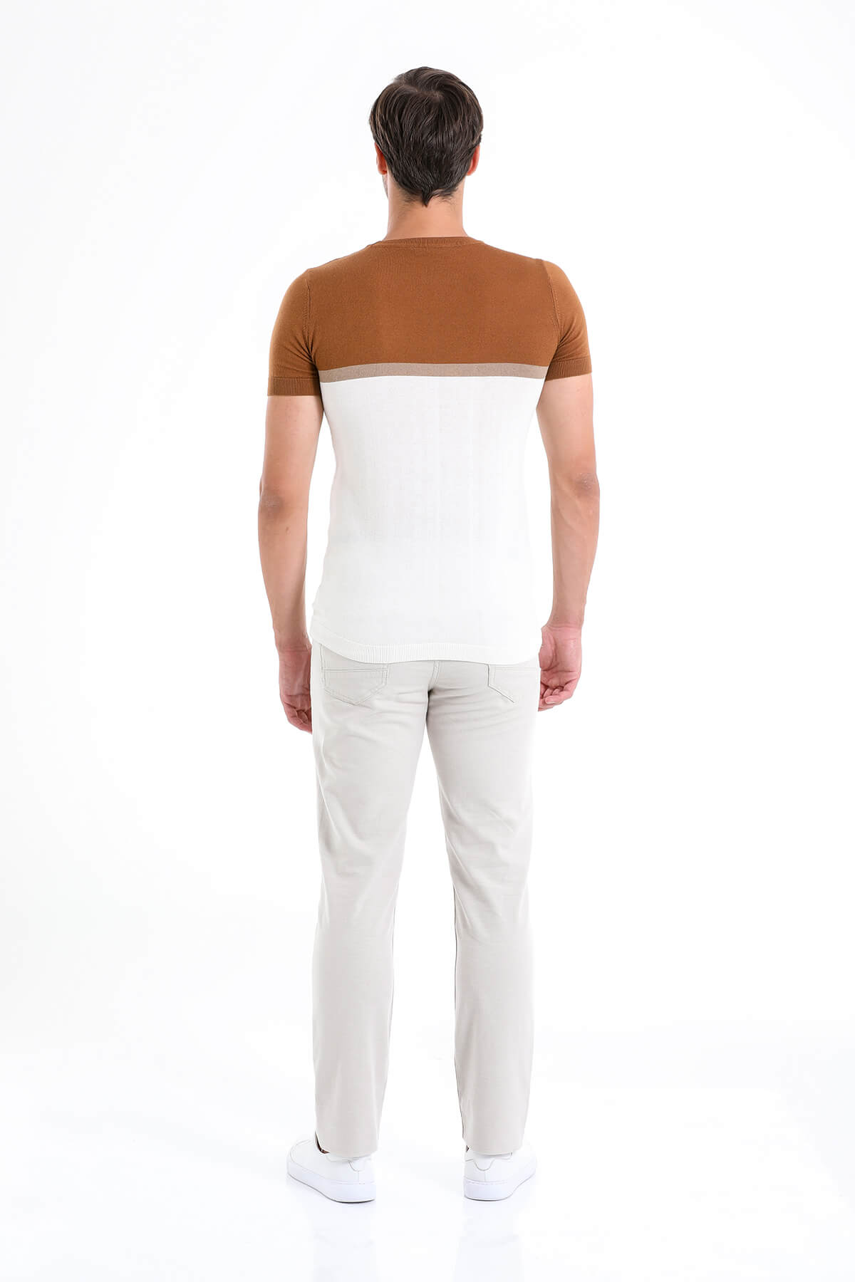 Regular Fit Cinnamon Crew Neck T-Shirt - SAYKI