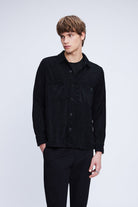 Regular Fit Corduroy Shacket Black Casual Shirt - SAYKI