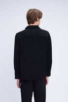 Regular Fit Corduroy Shacket Black Casual Shirt - SAYKI