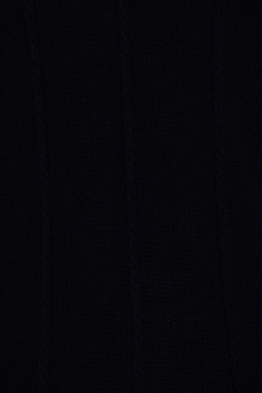 Regular Fit Cotton Blend Black Polo Sweater SAYKI