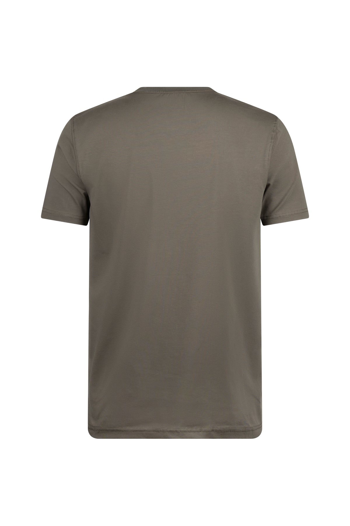 Regular Fit Cotton Blend Khaki V-Neck T-Shirt - SAYKI