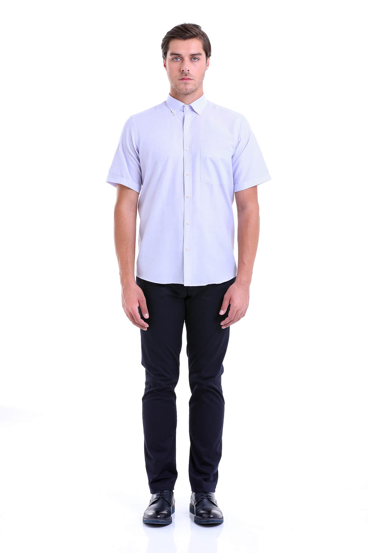 Regular Fit Cotton Blend Lilac Dress Shirt - SAYKI