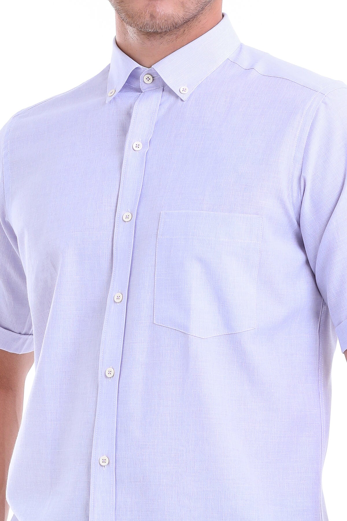 Regular Fit Cotton Blend Lilac Dress Shirt - SAYKI