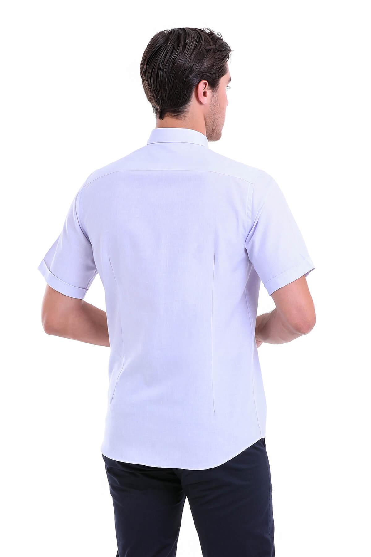 Regular Fit Cotton Blend Lilac Dress Shirt - SAYKI