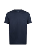 Regular Fit Cotton Blend Navy V-Neck T-Shirt