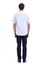 Regular Fit Cotton Blend Pinstripe Gray Dress Shirt - SAYKI