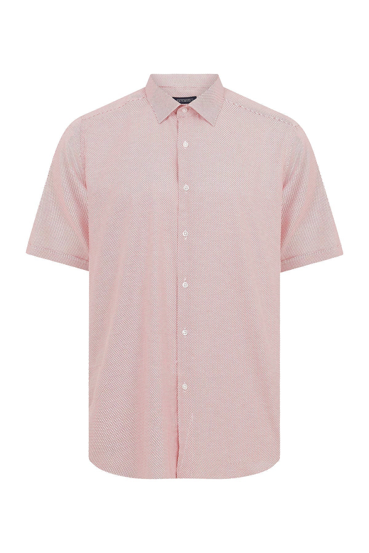 Regular Fit Cotton Blend Red Dress Shirt - SAYKI