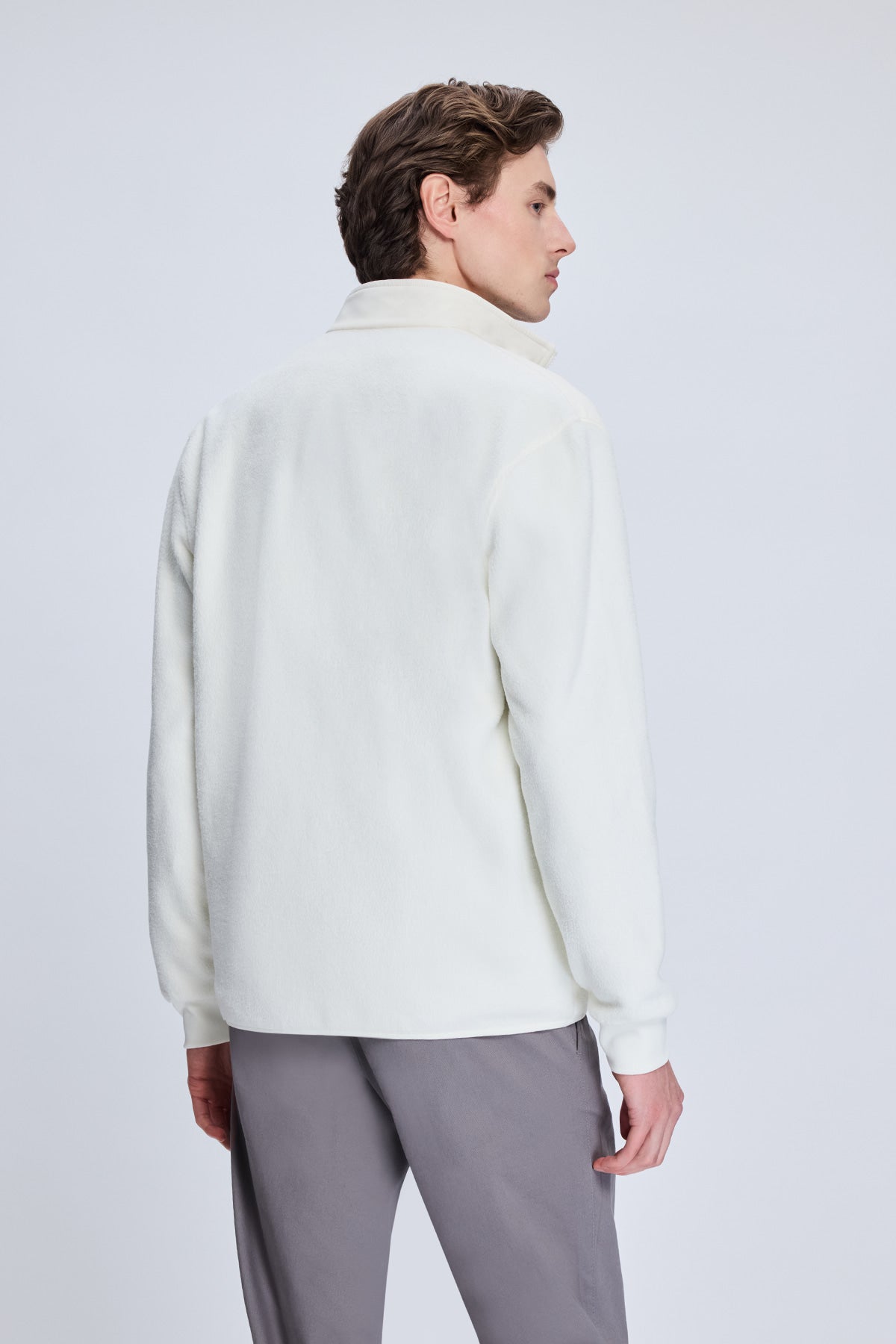 Regular Fit Cotton Blend White Seasonal Coat - SAYKI