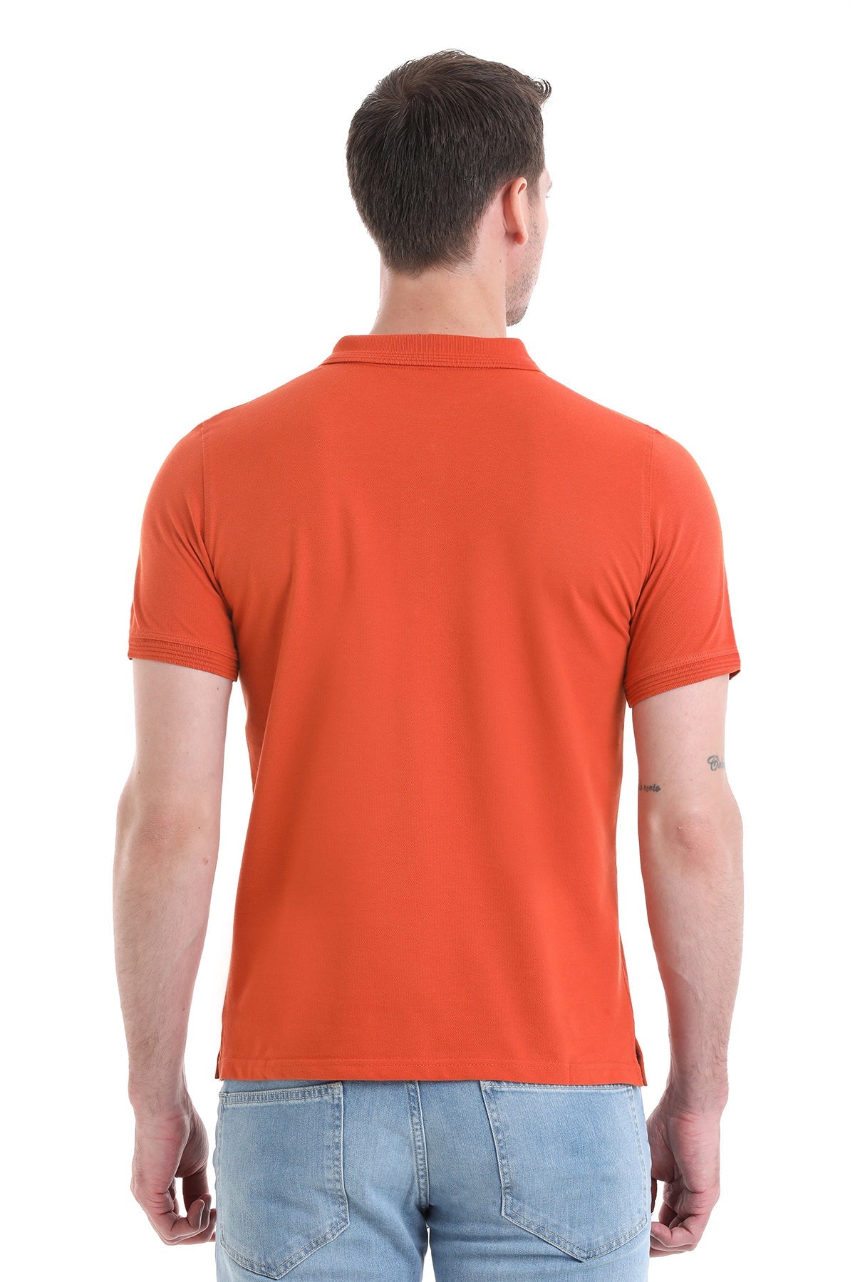 Regular Fit Cotton Brick Polo T-Shirt - SAYKI