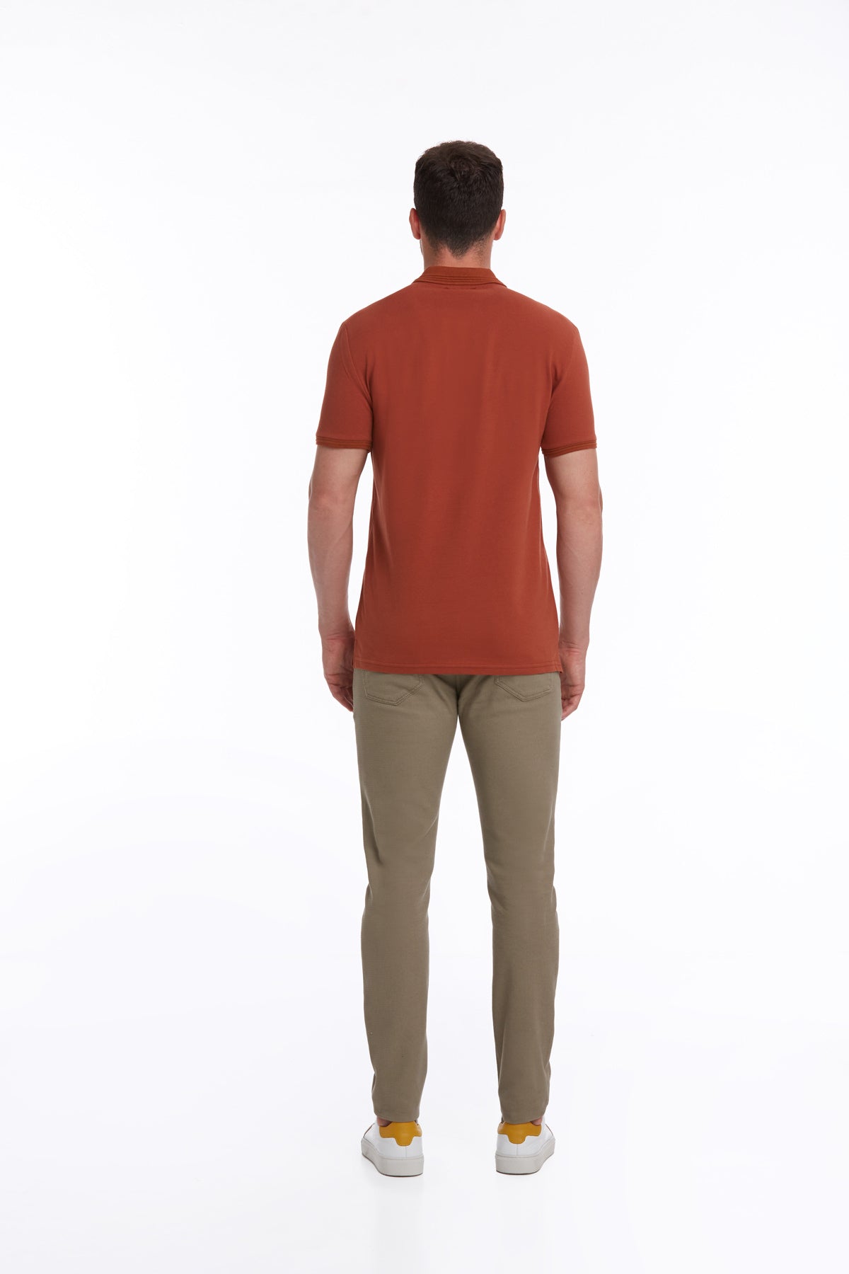 Regular Fit Cotton Cinnamon Polo T-Shirt - SAYKI