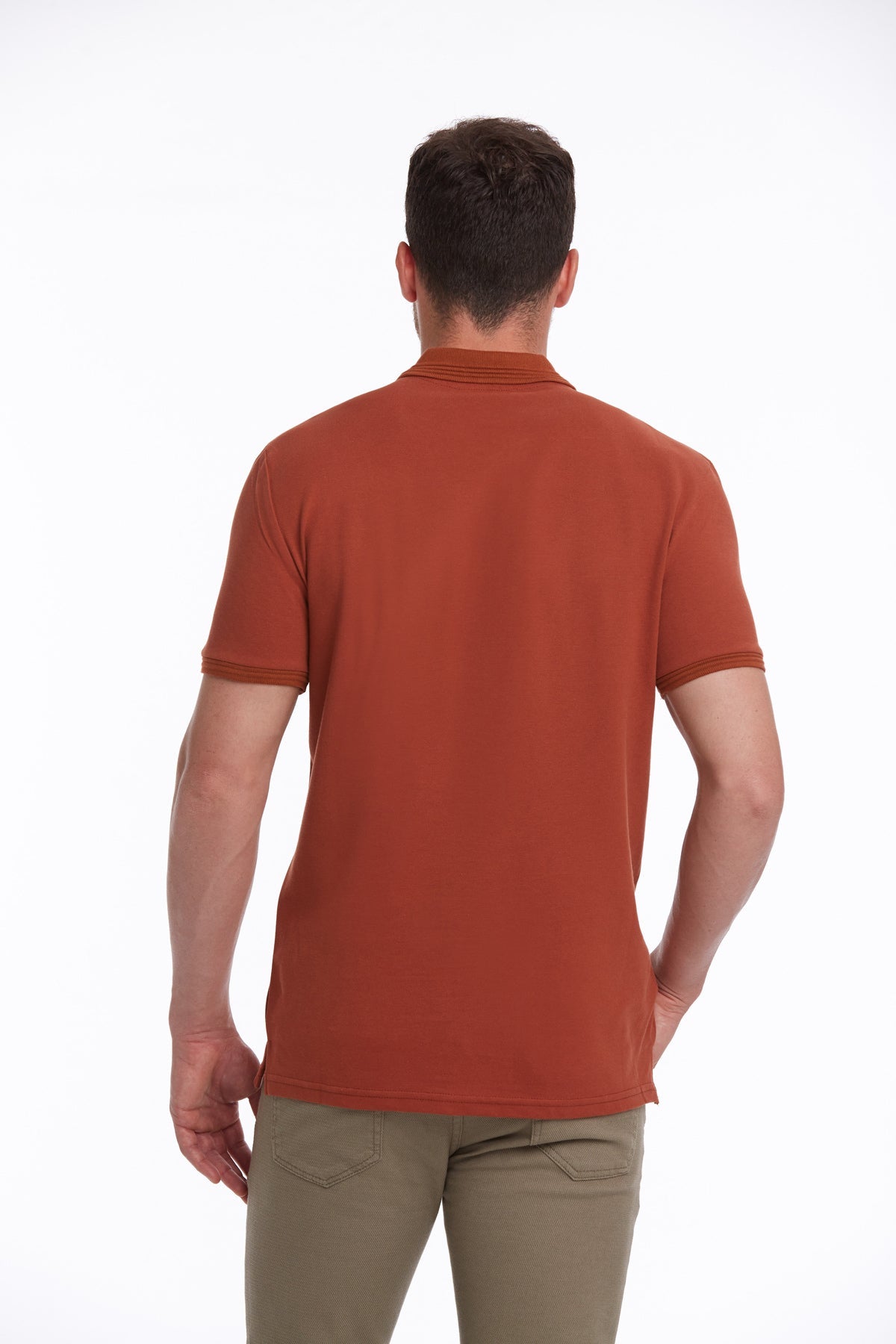 Regular Fit Cotton Cinnamon Polo T-Shirt - SAYKI