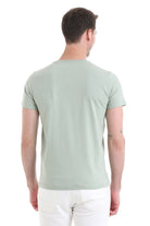 Regular Fit Cotton Green Crew Neck T-Shirt - SAYKI