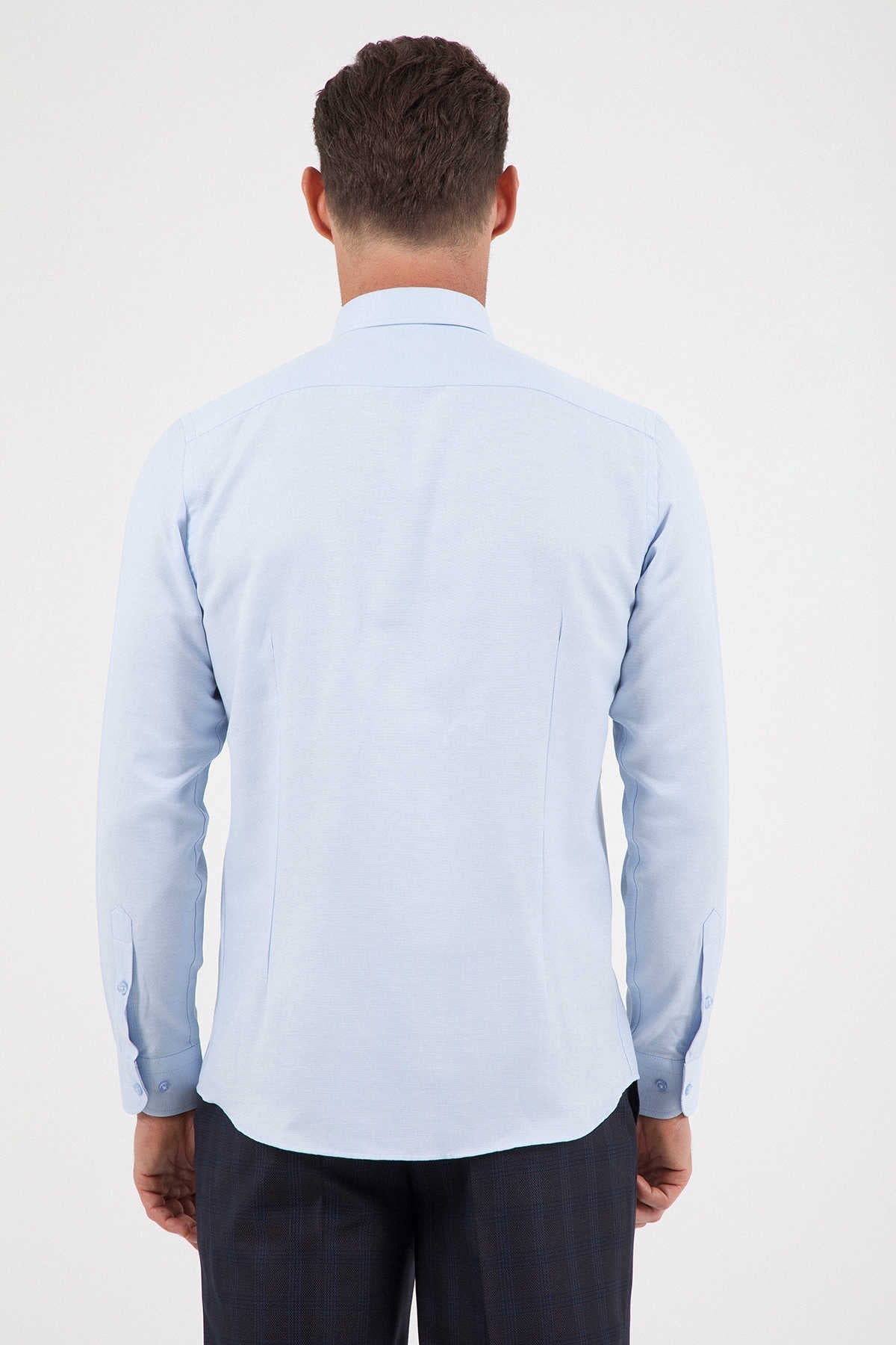 Regular Fit Cotton Light Blue Dress Shirt - SAYKI