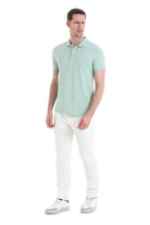 Regular Fit Cotton Light Green Polo T-Shirt - SAYKI