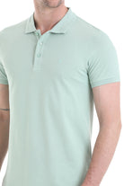 Regular Fit Cotton Light Green Polo T-Shirt - SAYKI
