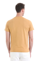 Regular Fit Cotton Mustard Crew Neck T-Shirt - SAYKI