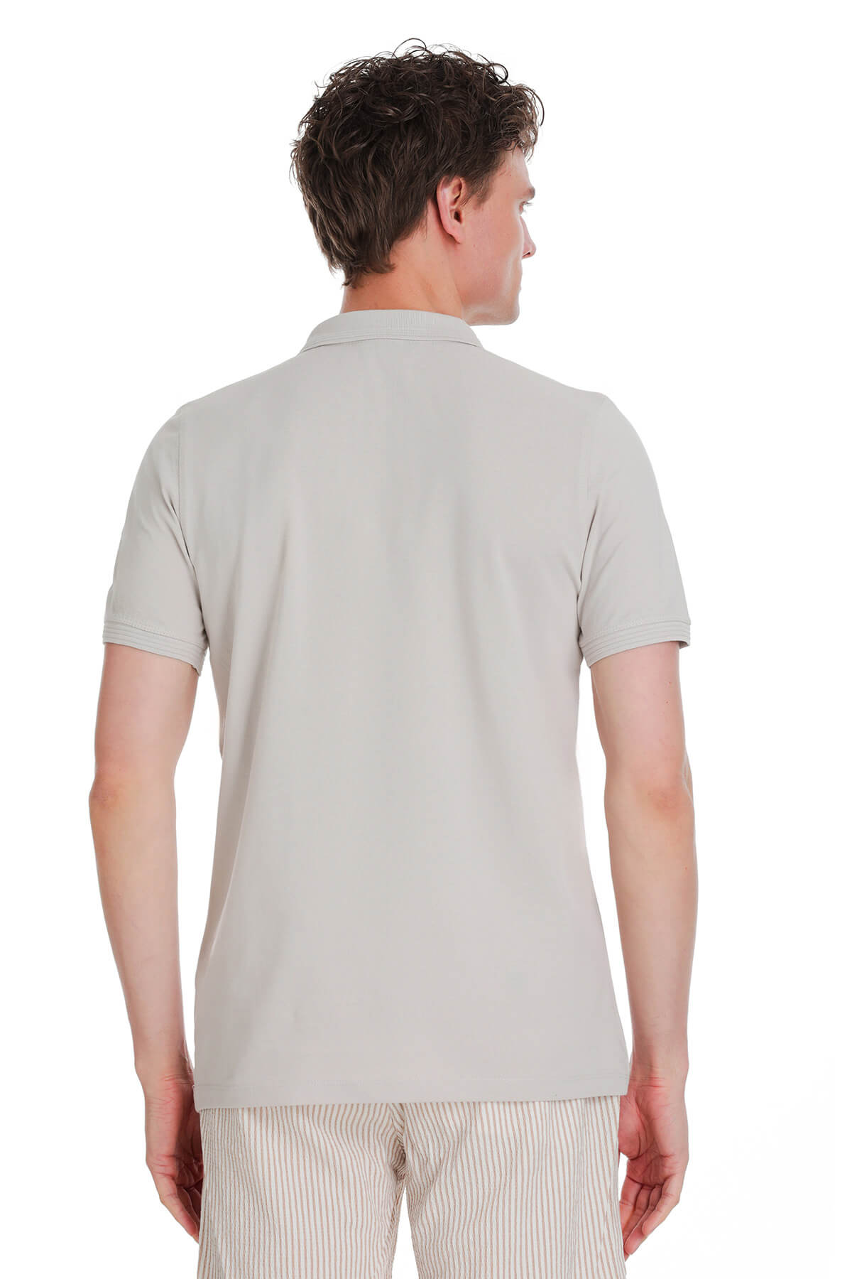 Regular Fit Cotton Stone Polo T-Shirt - SAYKI