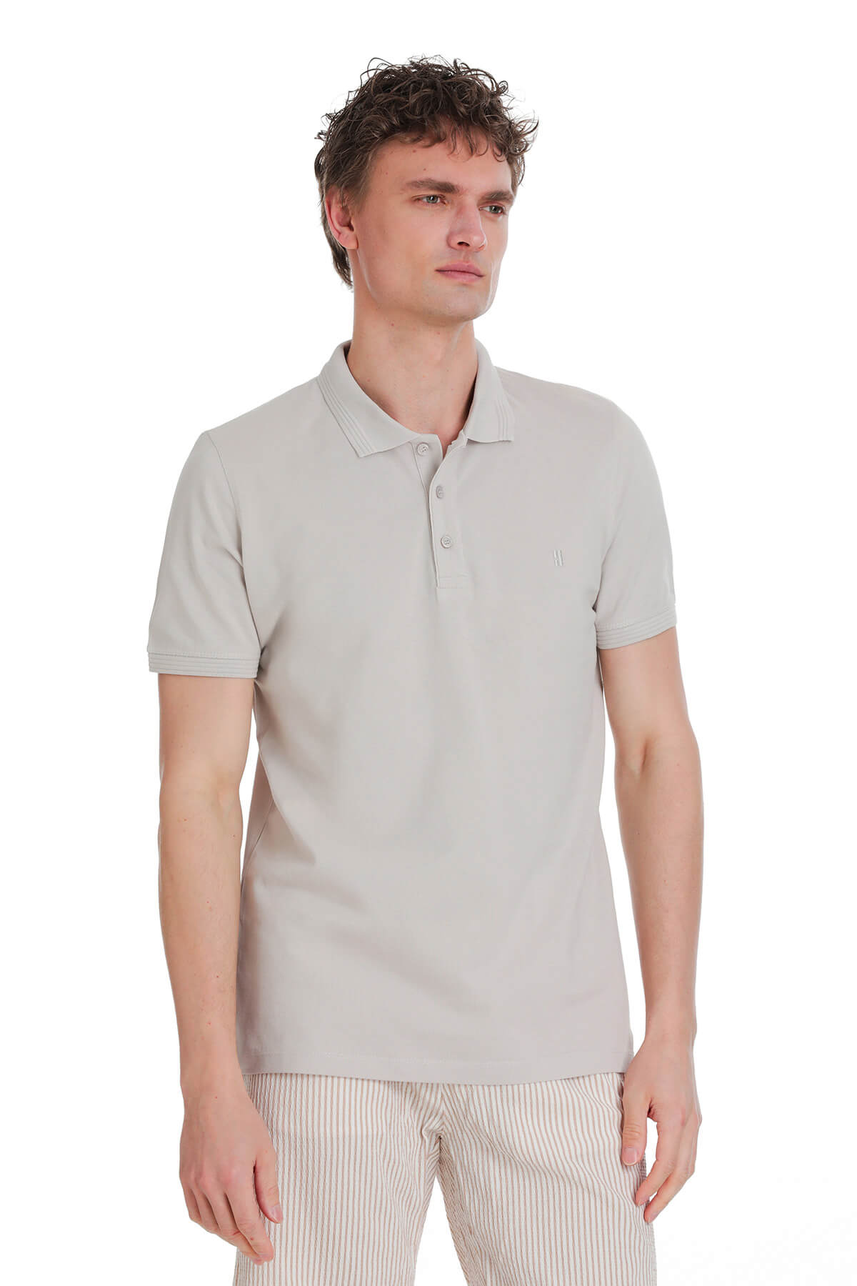 Regular Fit Cotton Stone Polo T-Shirt - SAYKI
