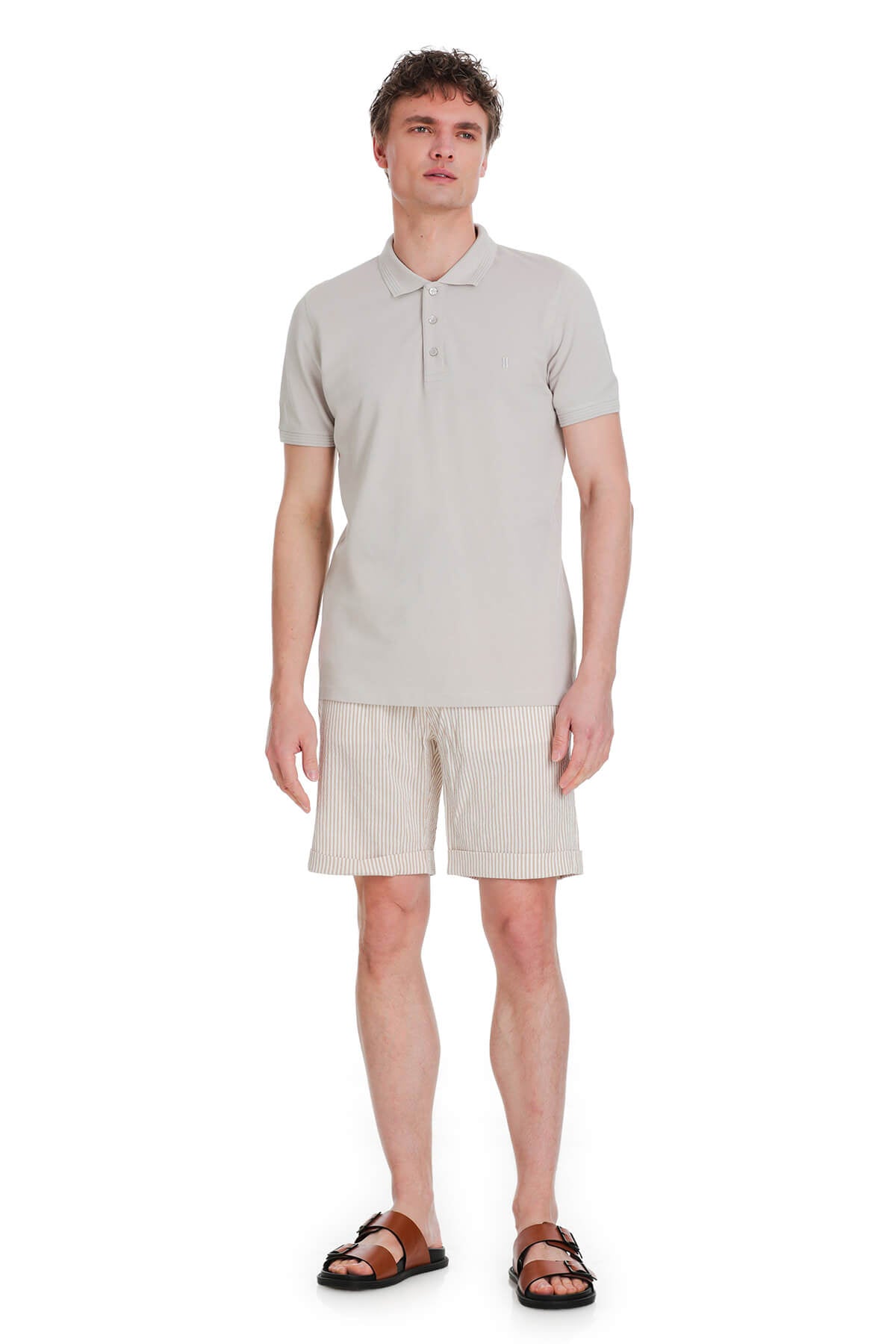 Regular Fit Cotton Stone Polo T-Shirt - SAYKI