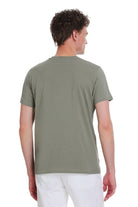 Regular Fit Cotton Vetiver Gray Crew Neck T-Shirt - SAYKI