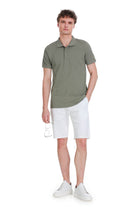 Regular Fit Cotton Vetiver Gray Polo T-Shirt - SAYKI