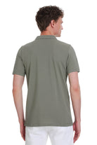 Regular Fit Cotton Vetiver Gray Polo T-Shirt - SAYKI