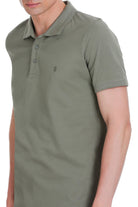 Regular Fit Cotton Vetiver Gray Polo T-Shirt - SAYKI