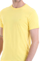 Regular Fit Cotton Yellow Crew Neck T-Shirt - SAYKI