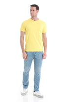 Regular Fit Cotton Yellow Crew Neck T-Shirt - SAYKI