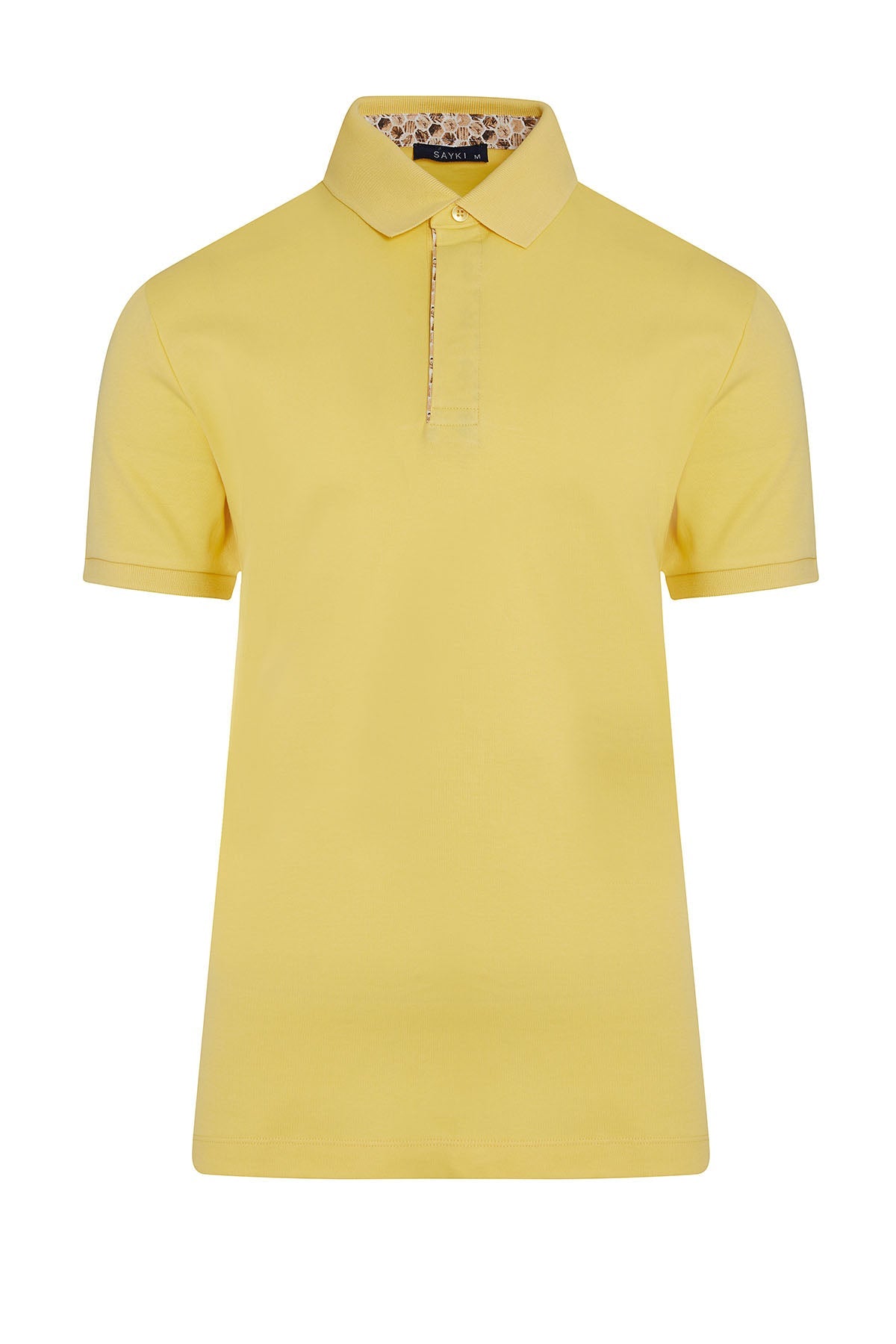 Regular Fit Cotton Yellow Polo T-Shirt - SAYKI