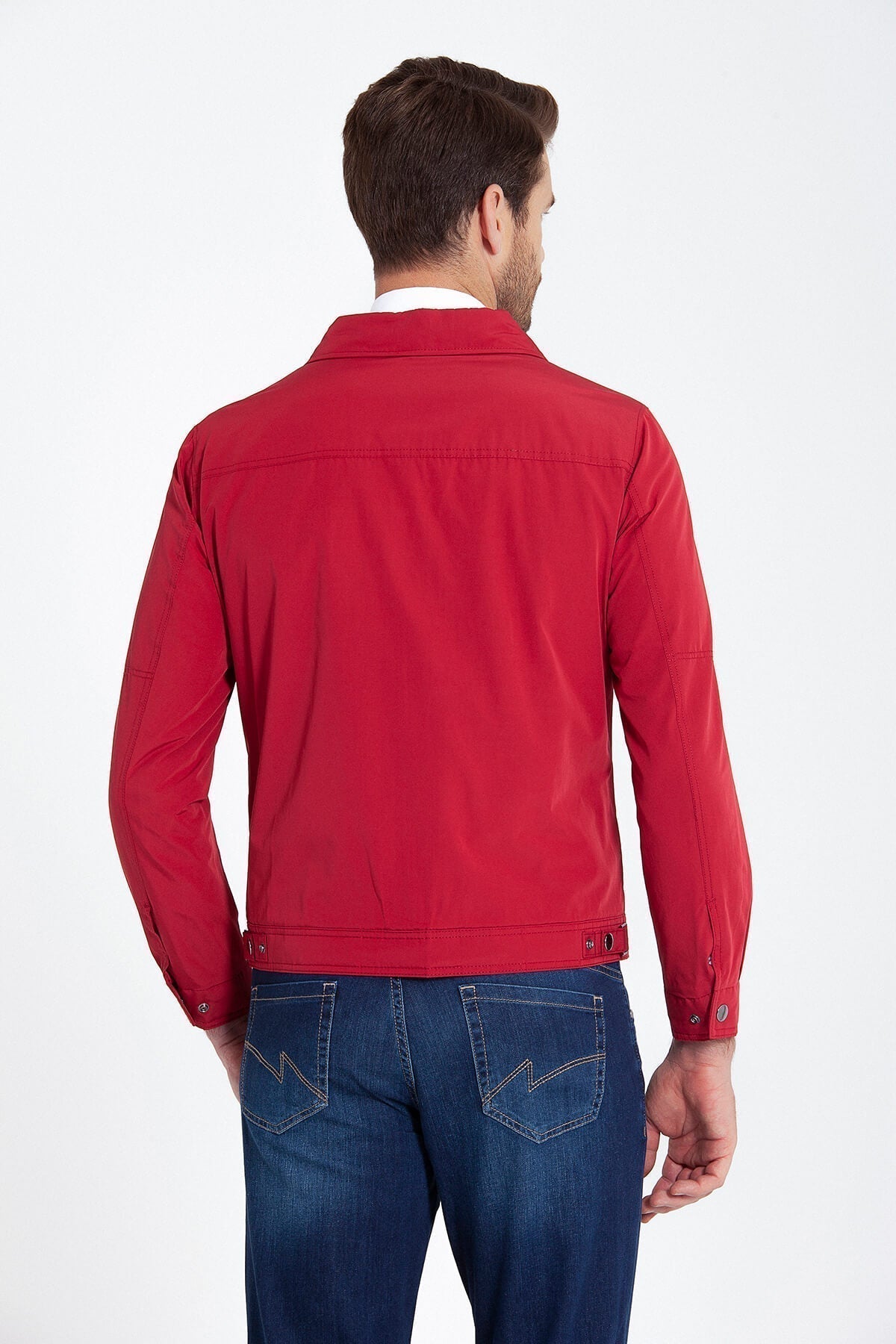 Regular Fit Flat Collar Wool Blend Red Coat - SAYKI