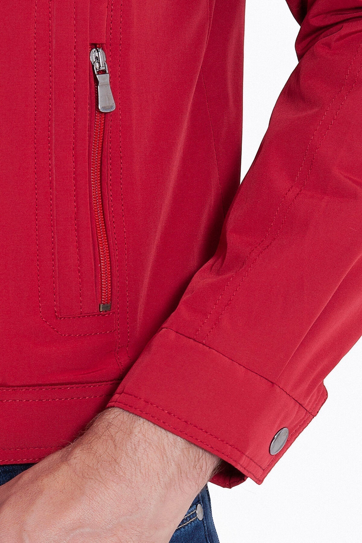 Regular Fit Flat Collar Wool Blend Red Coat - SAYKI