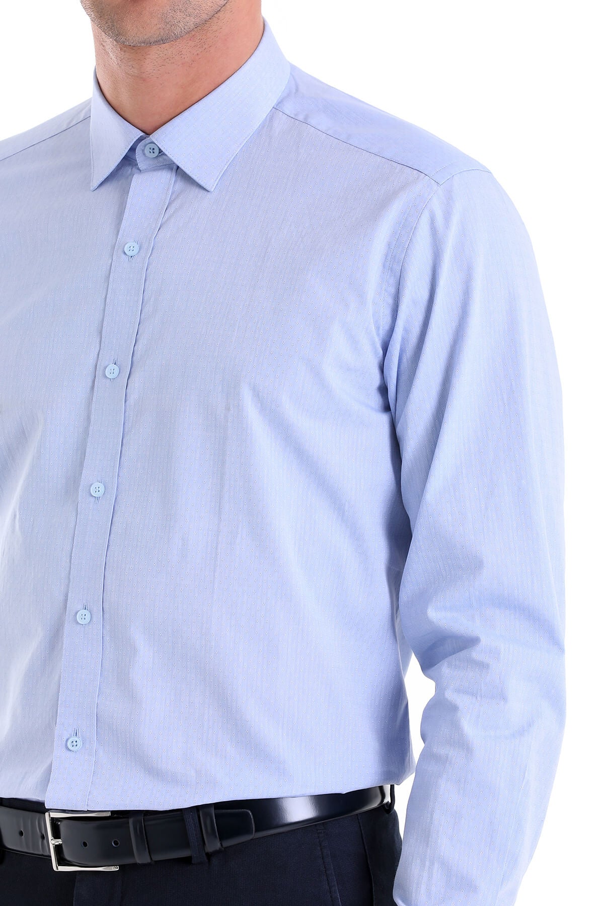 Regular Fit French Cuff Cotton Light Blue Dress Shirt