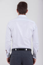 Regular Fit French Cuff Cotton White Dress Shirt - SAYKI