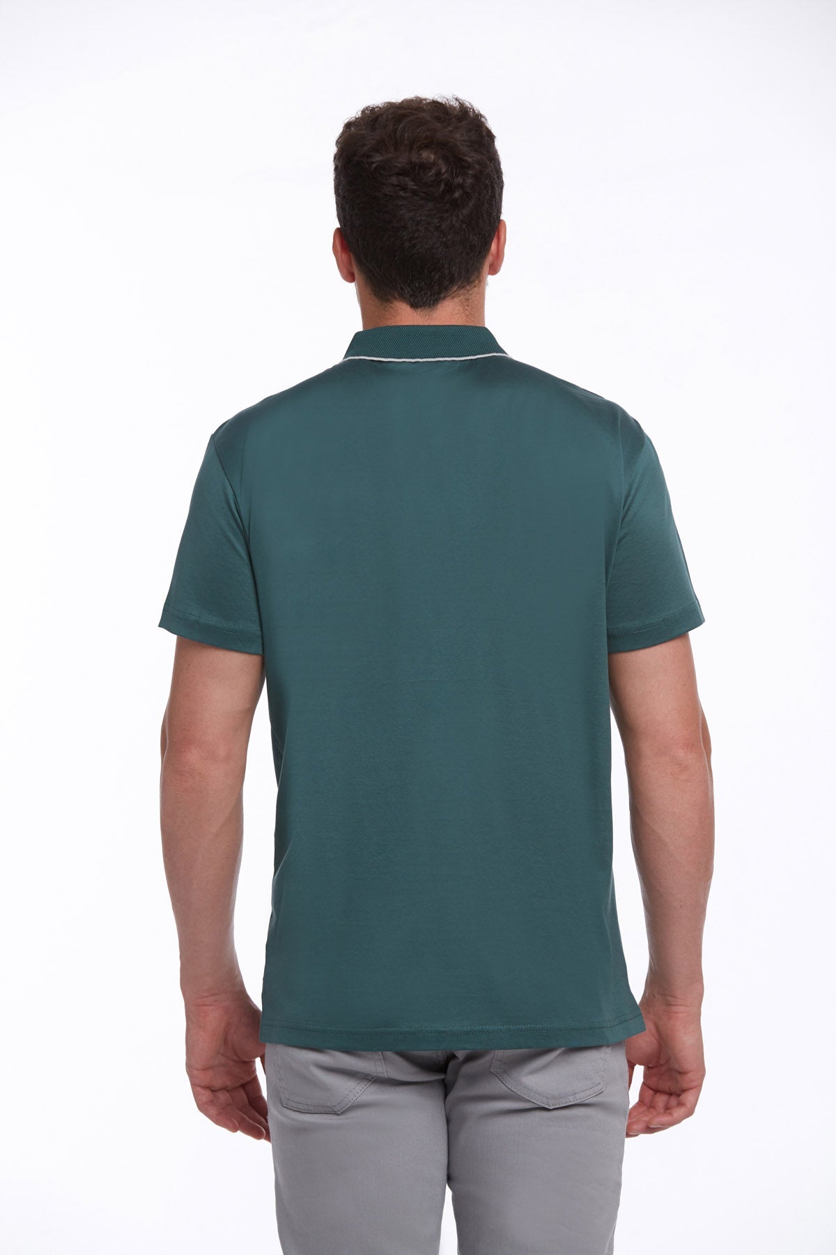 Regular Fit Green 100% Cotton Polo T-Shirt - SAYKI