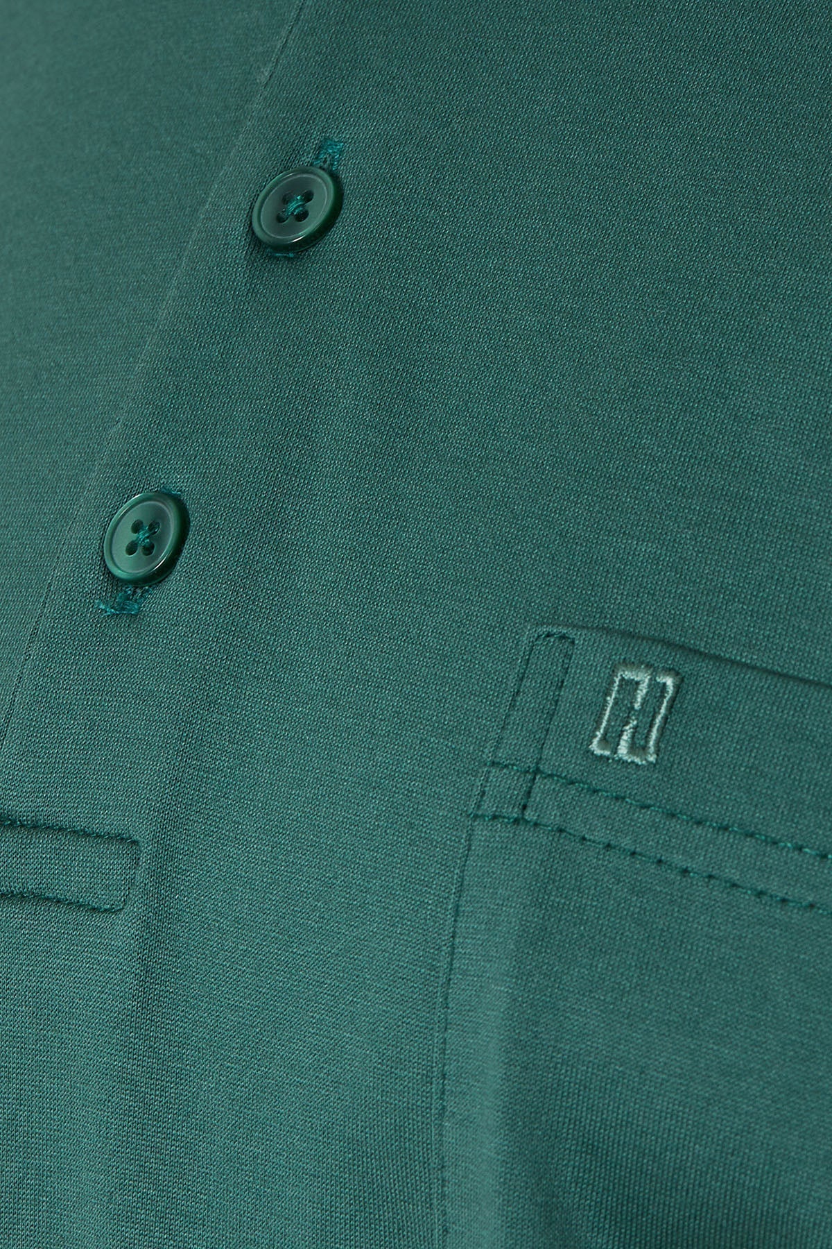 Regular Fit Green Basic Cotton Polo T-Shirt - SAYKI