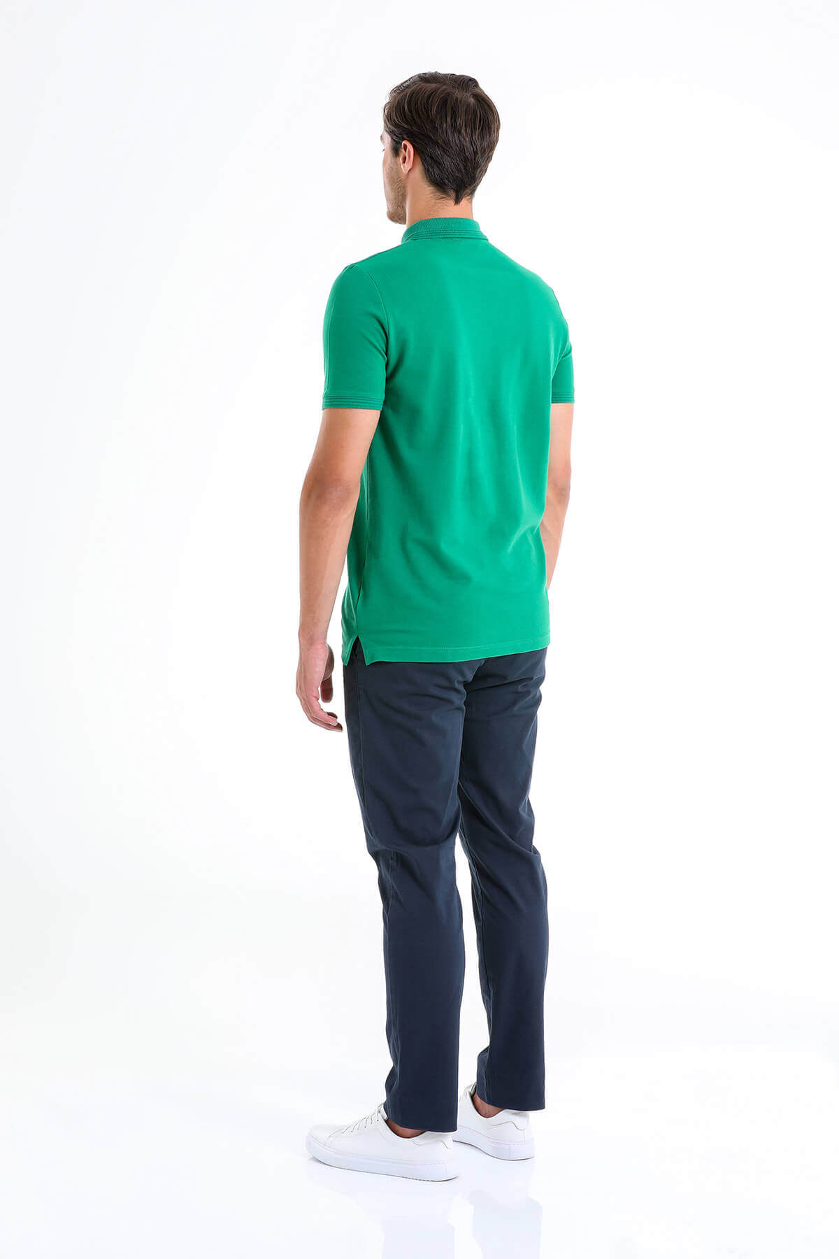 Regular Fit Green Cotton Polo T-Shirt - SAYKI