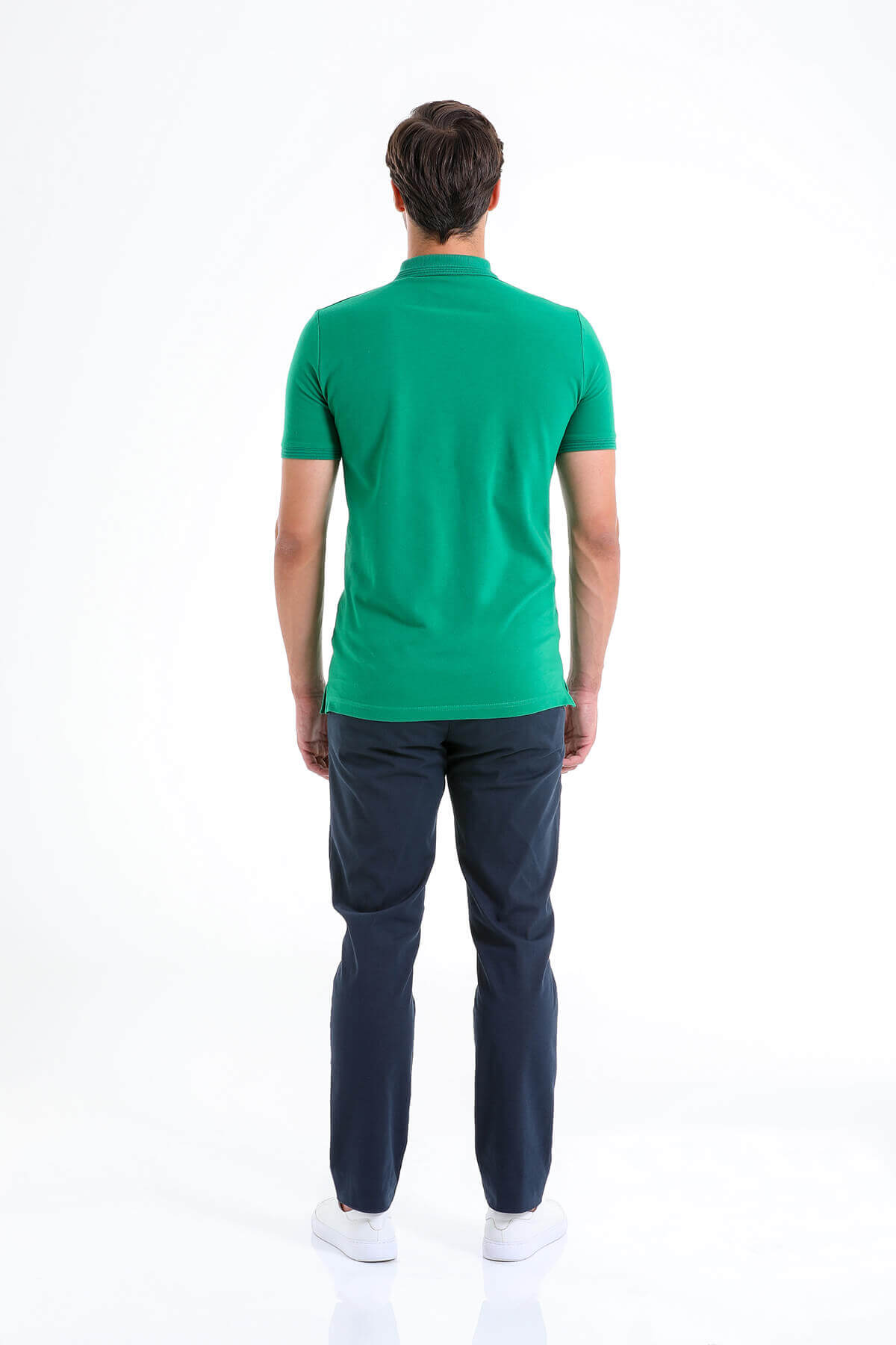 Regular Fit Green Cotton Polo T-Shirt - SAYKI