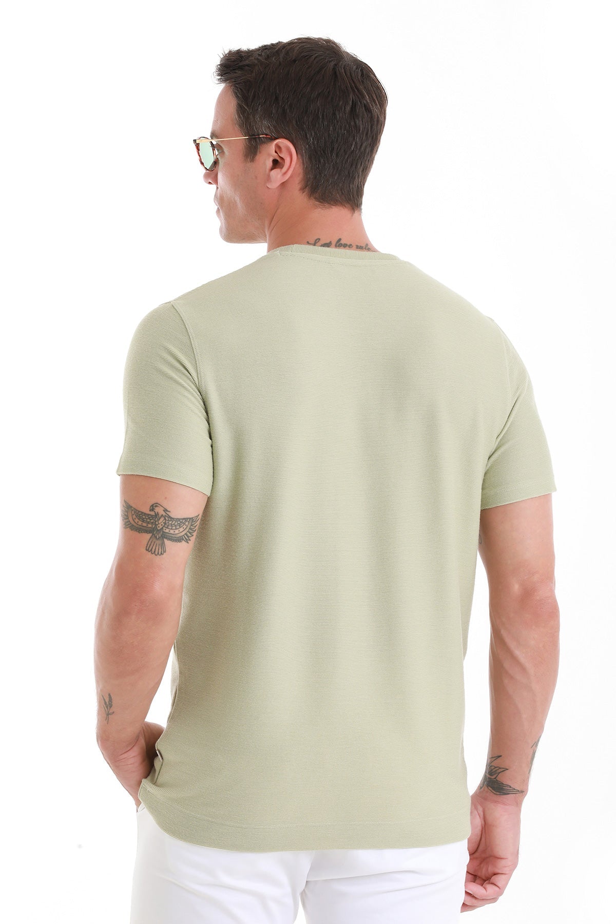 Regular Fit Green Crewneck T-Shirt - SAYKI