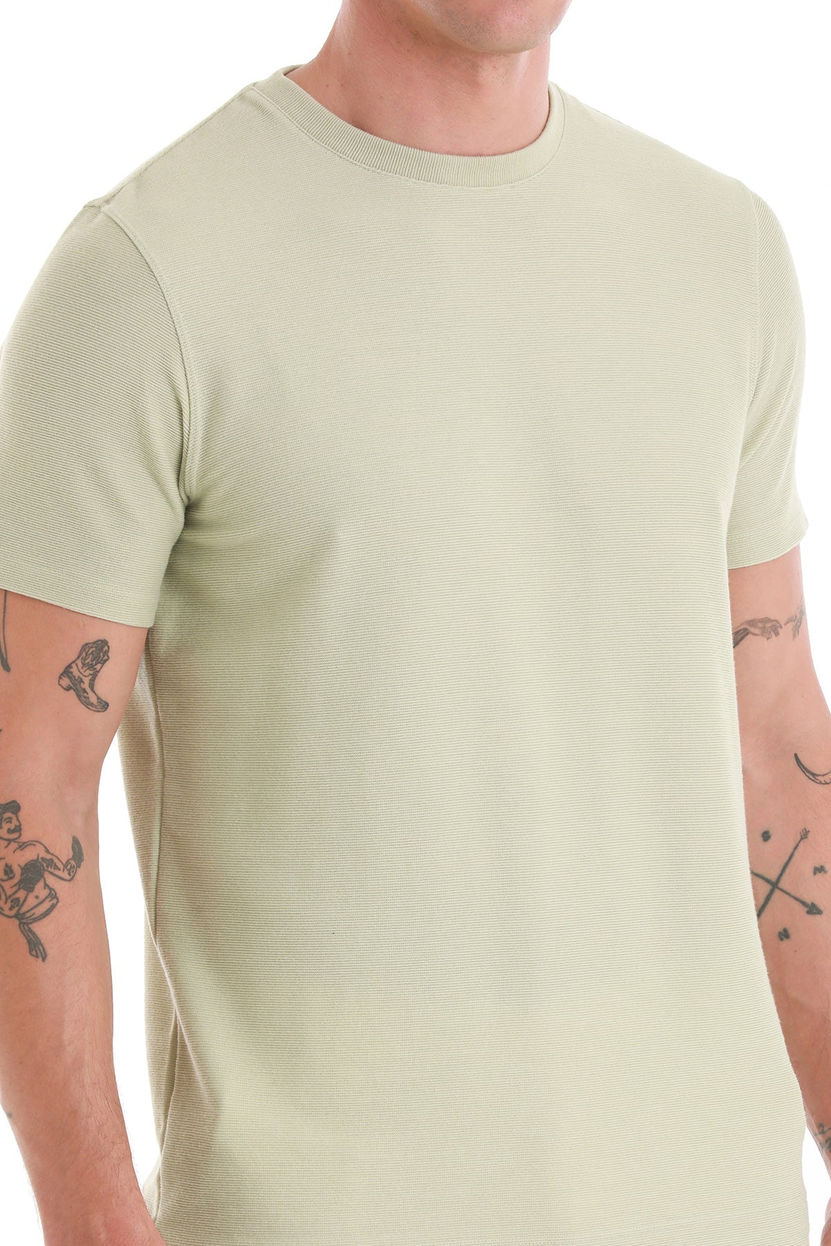 Regular Fit Green Crewneck T-Shirt - SAYKI