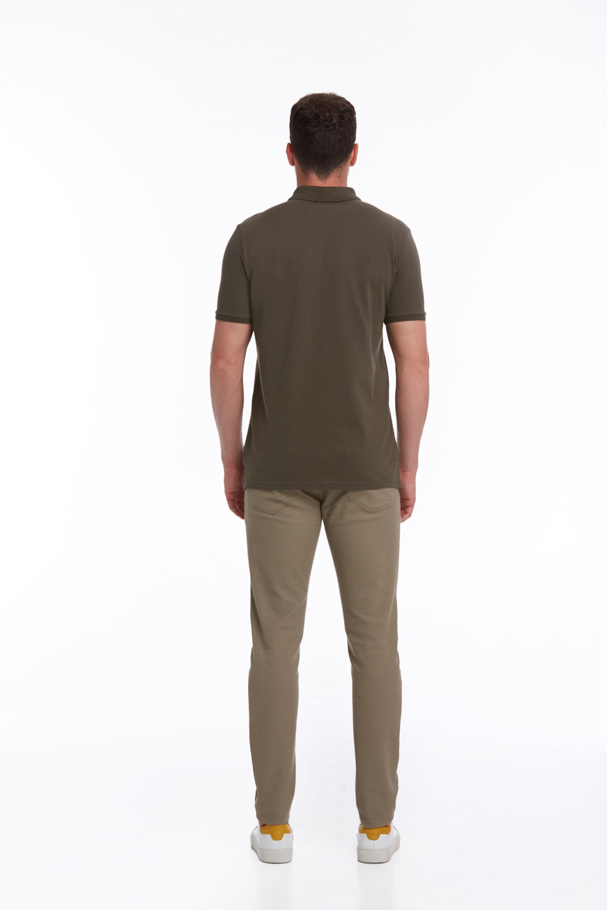 Regular Fit Khaki 100% Cotton Polo T-Shirt - SAYKI