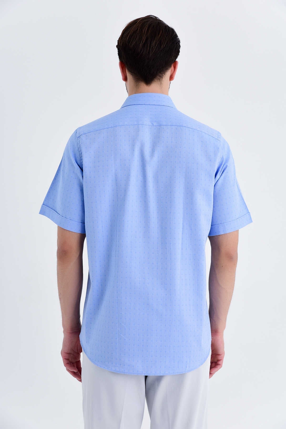 Regular Fit Light Blue Cotton Dress Shirt - SAYKI