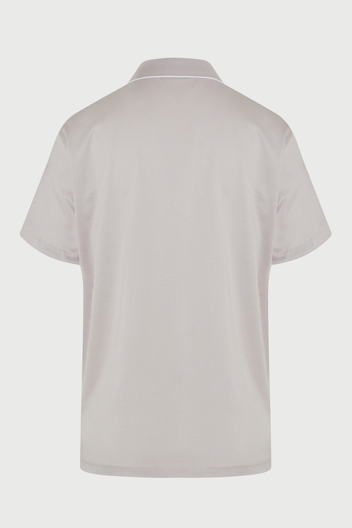 Regular Fit Light Gray Basic 100% Cotton Polo T-Shirt