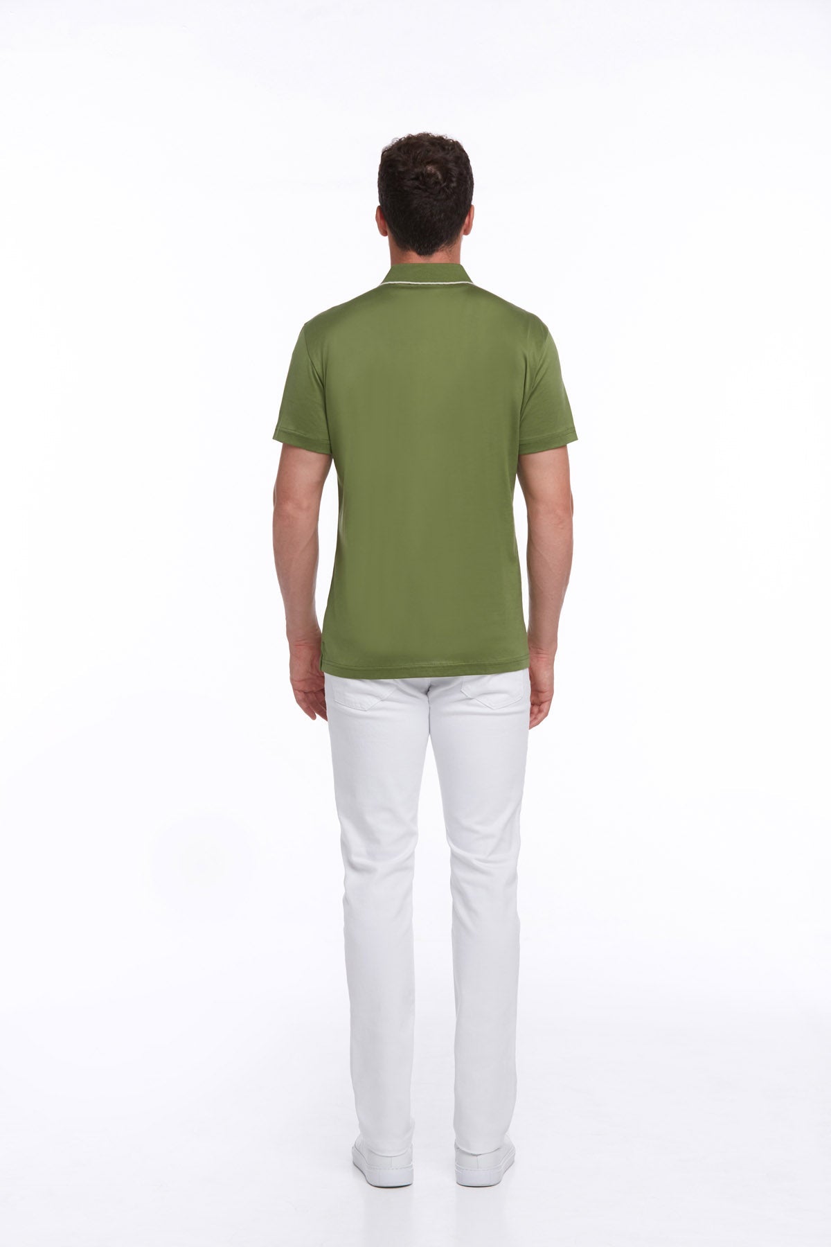 Regular Fit Light Green Basic Cotton Polo T-Shirt - SAYKI