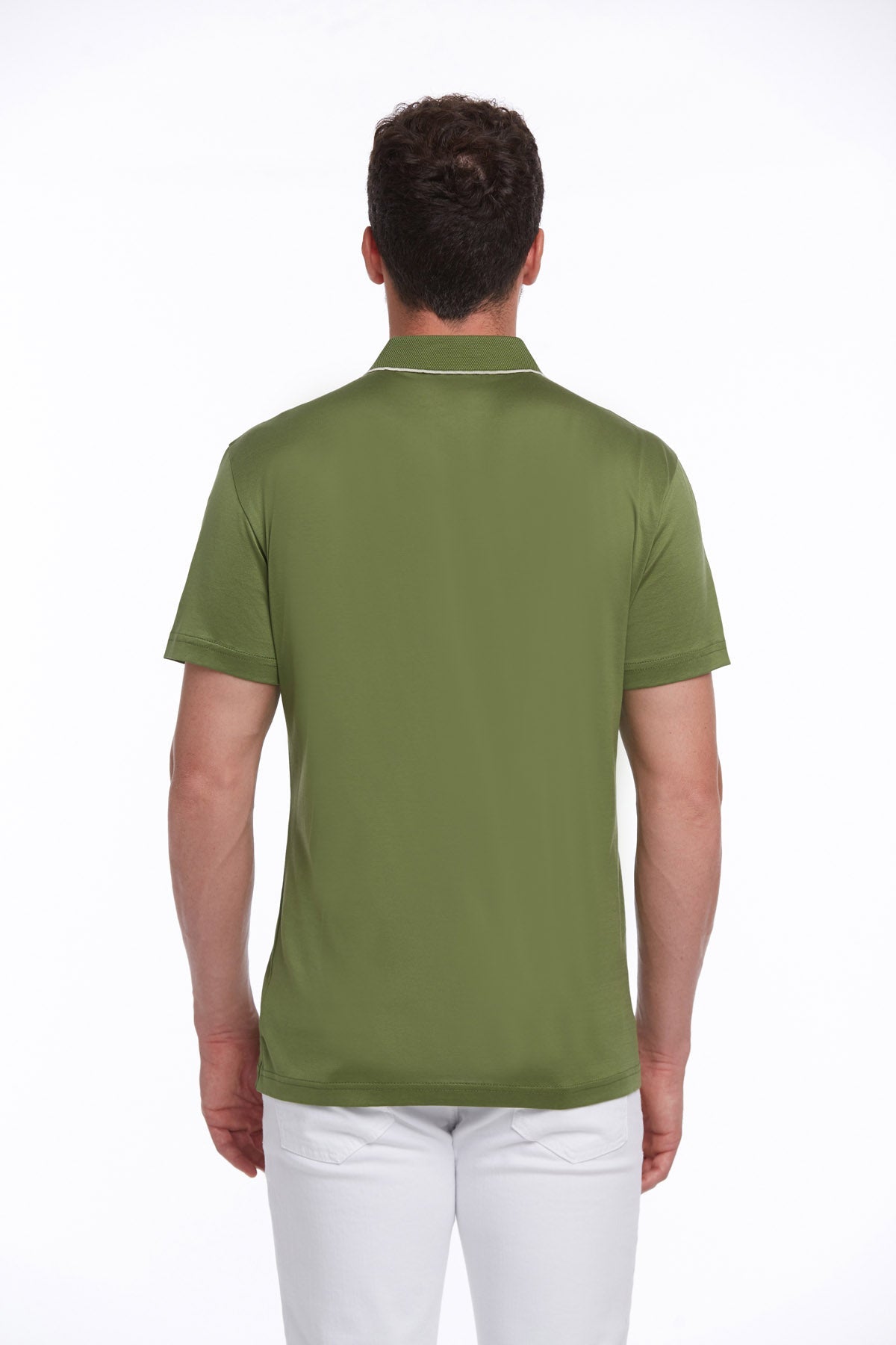 Regular Fit Light Green Basic Cotton Polo T-Shirt - SAYKI