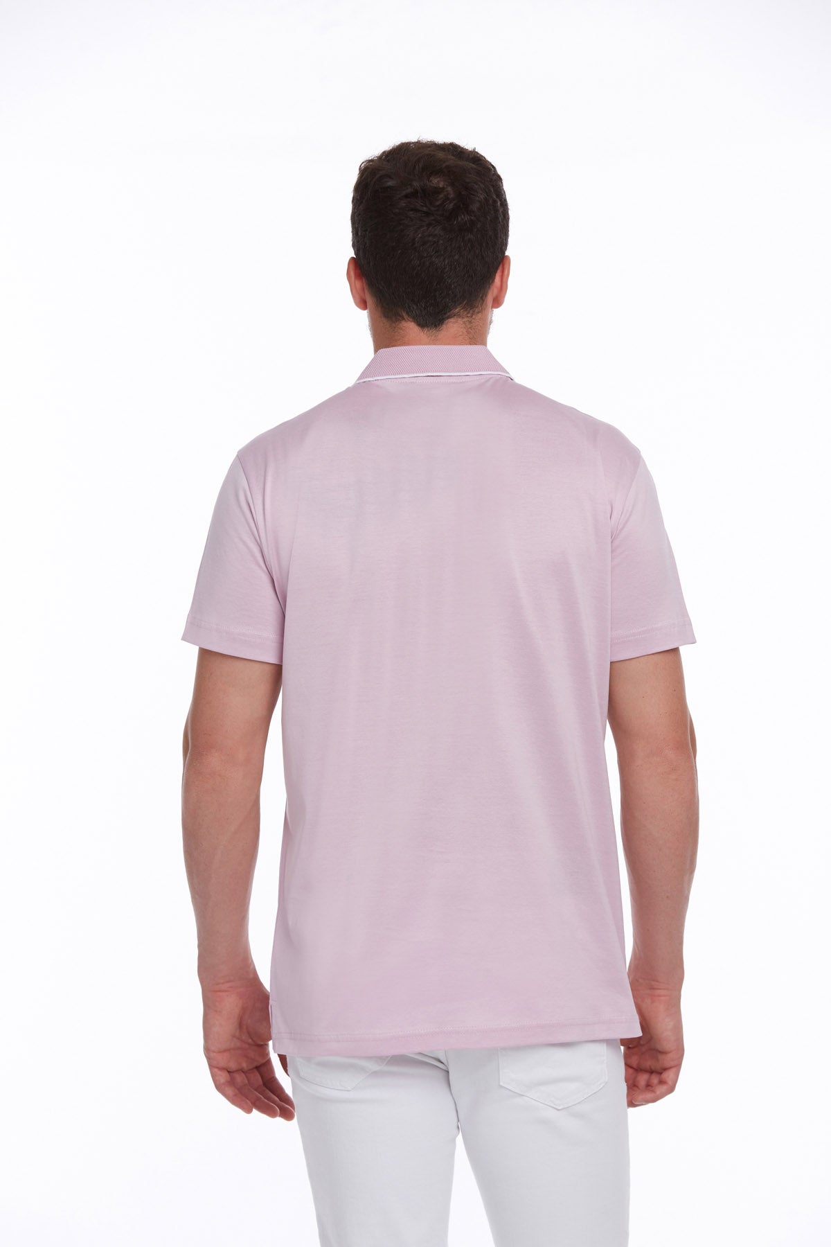 Regular Fit Lilac Basic 100% Cotton Polo T-Shirt - SAYKI