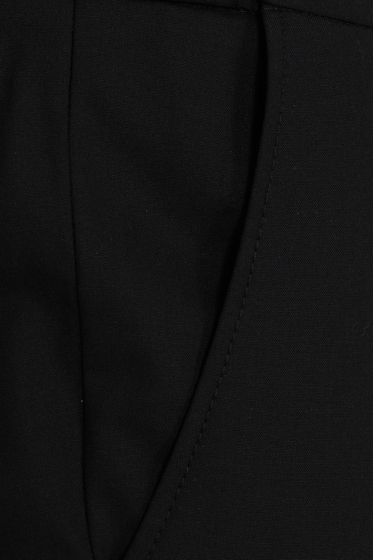 Regular Fit Low Waist Black Wool Dress Pants - SAYKI