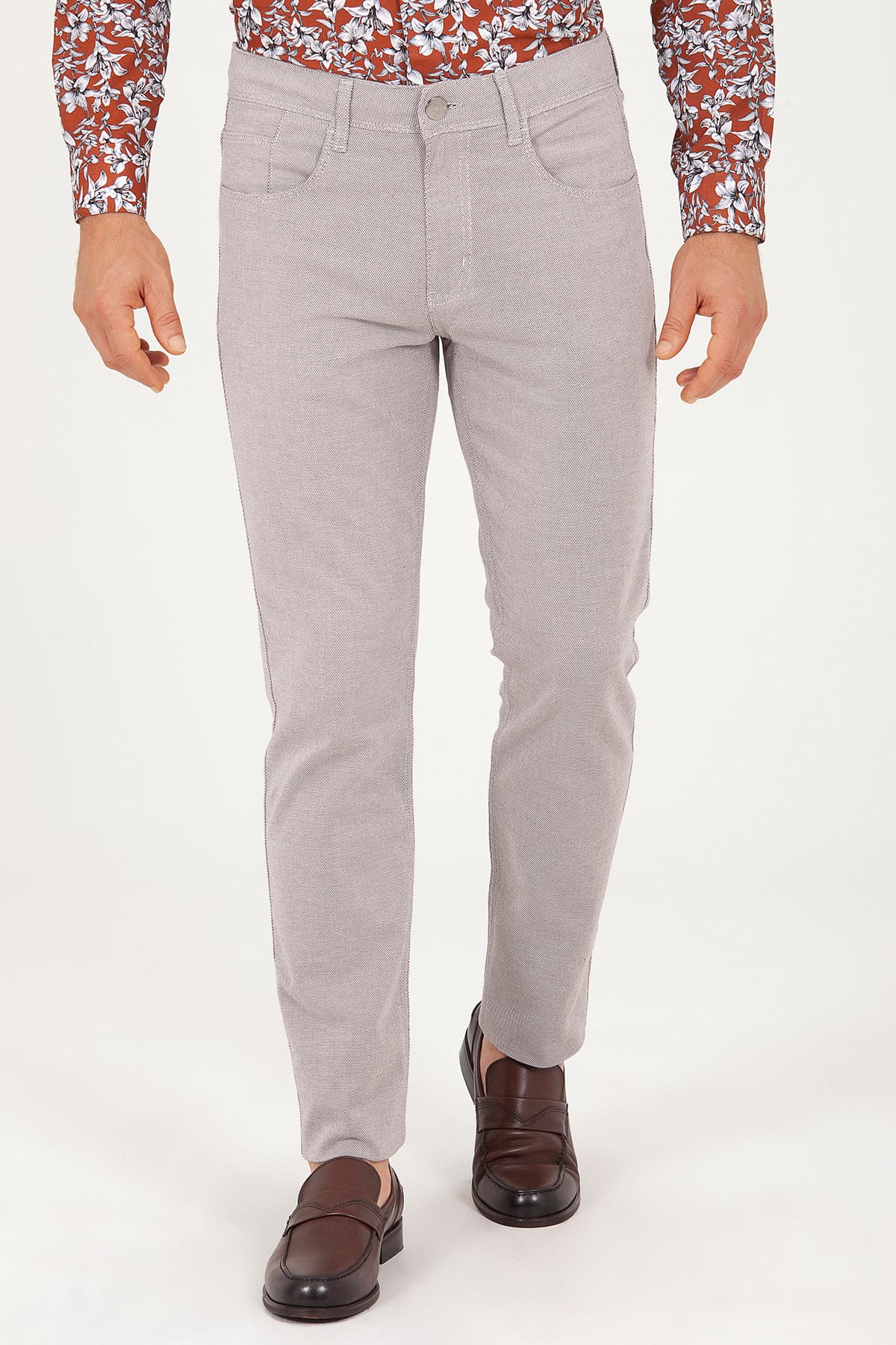 Regular Fit Low Waist Cotton Mink Casual Pants - SAYKI